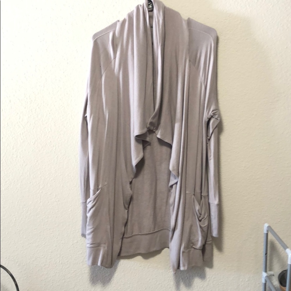 Athleta Studio Wrap Cardigan in Silver Gray